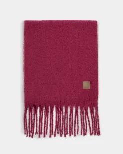 Katie Loxton Oversized Recycled Tassel Scarf Garnet Red Clearance