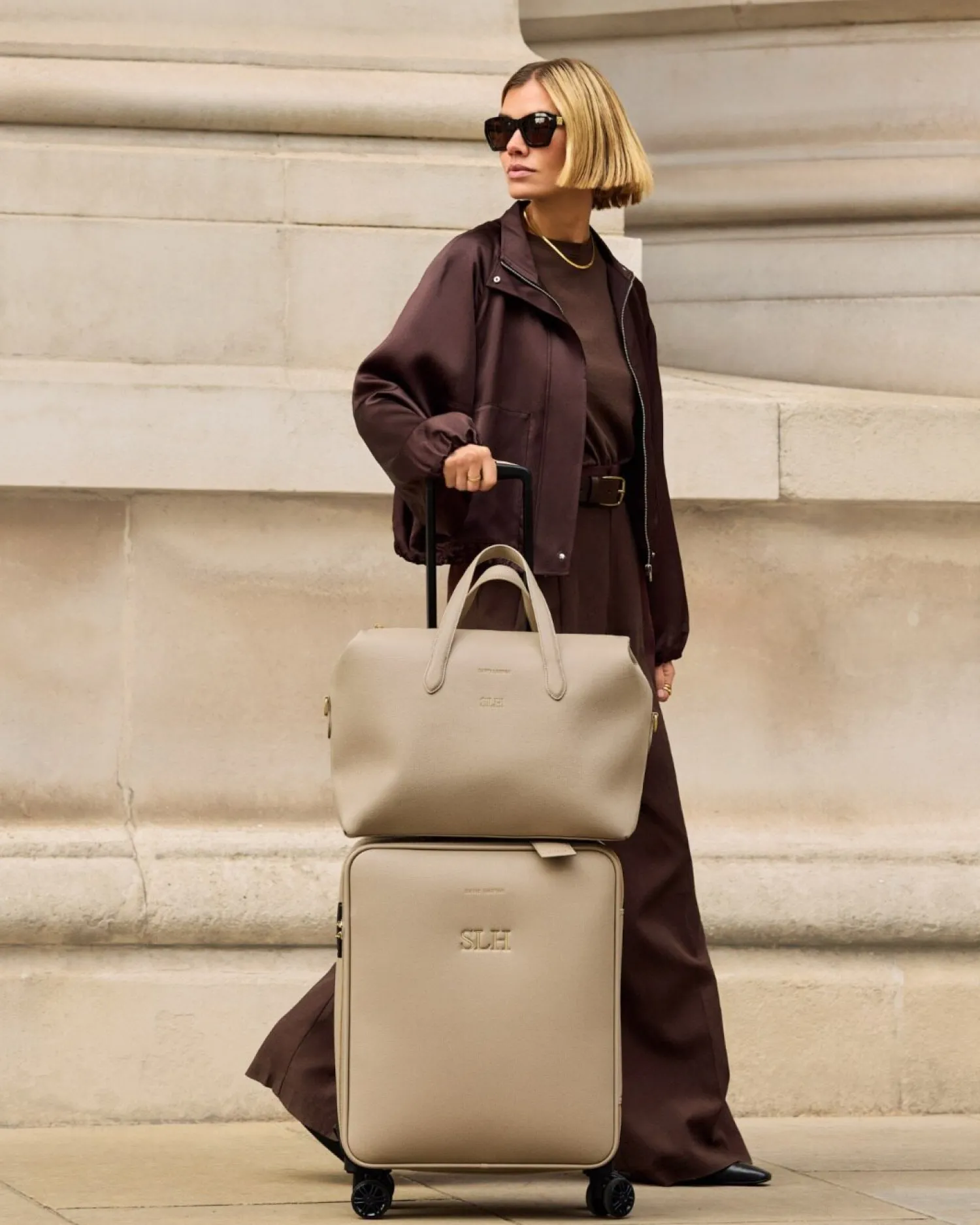 Katie Loxton Oxford Cabin Suitcase Light Taupe Clearance