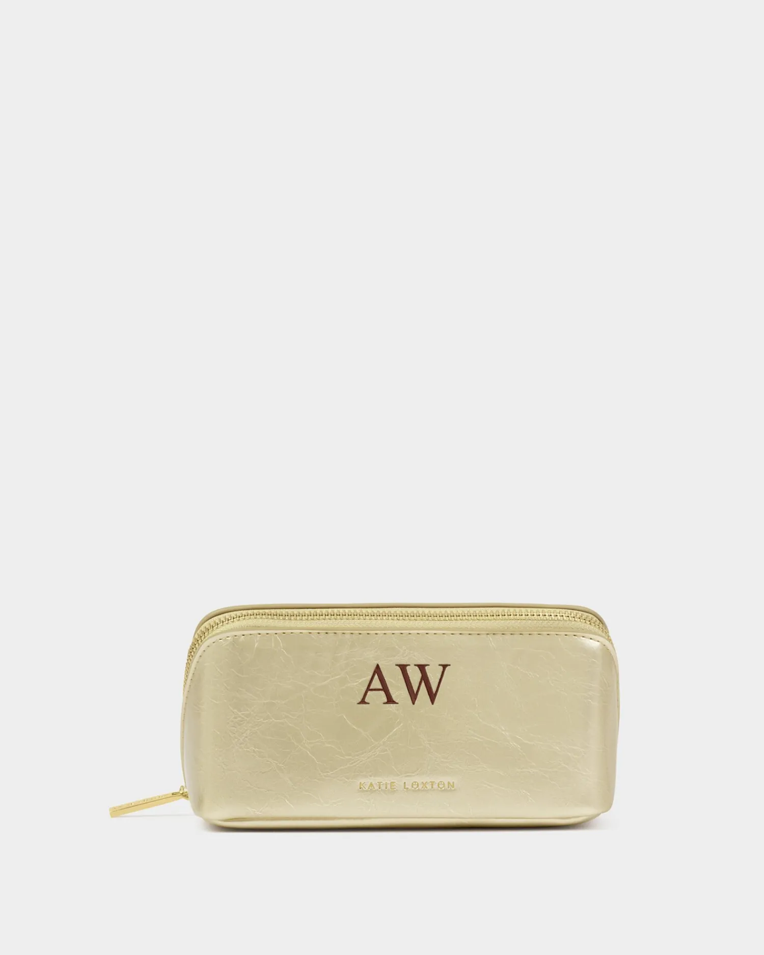 Katie Loxton Patent Crackle Fold-Out Mirror Makeup Bag Gold Outlet