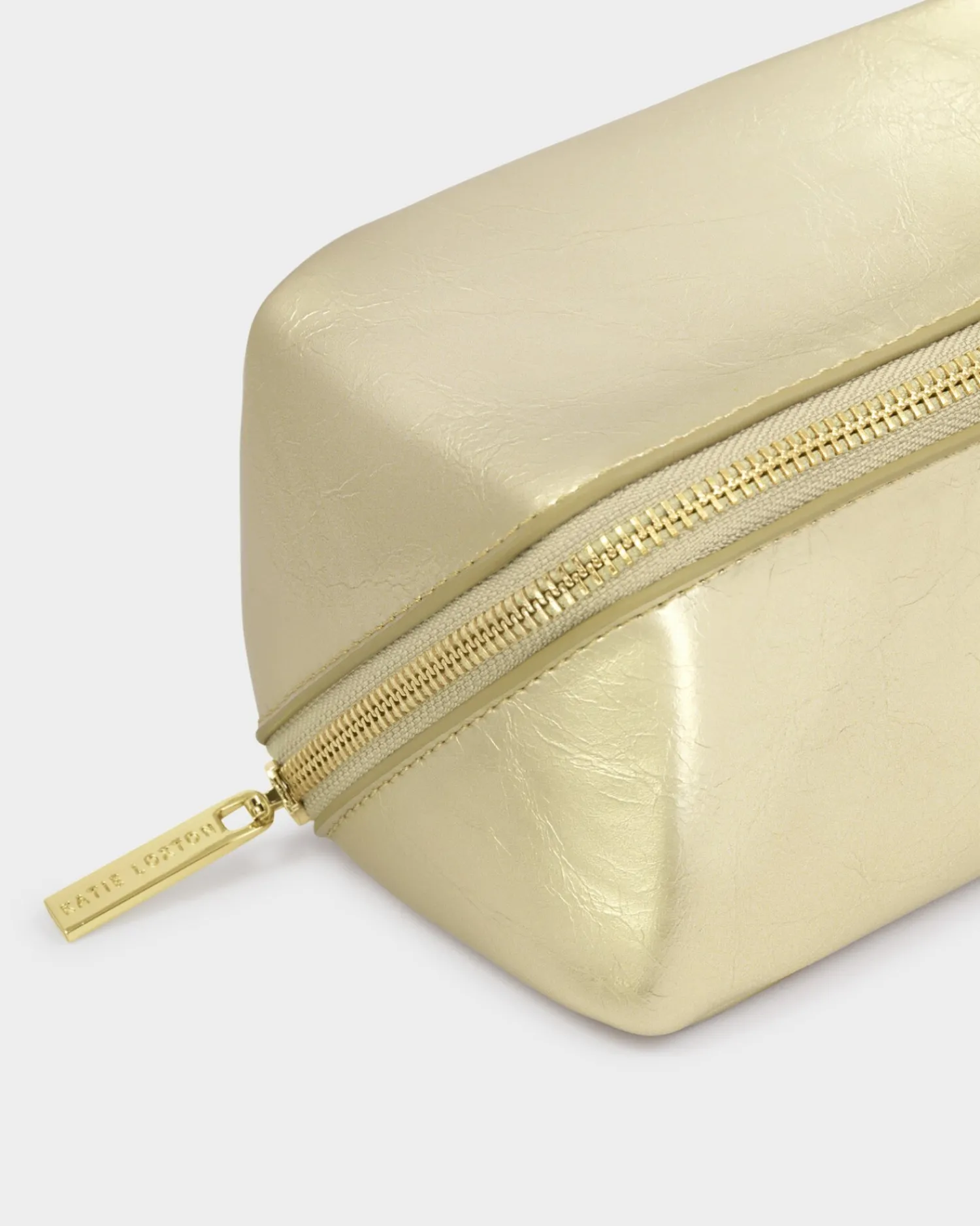 Katie Loxton Patent Crackle Fold-Out Mirror Makeup Bag Gold Outlet