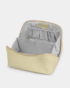 Katie Loxton Patent Crackle Large Makeup & Wash Bag Gold New