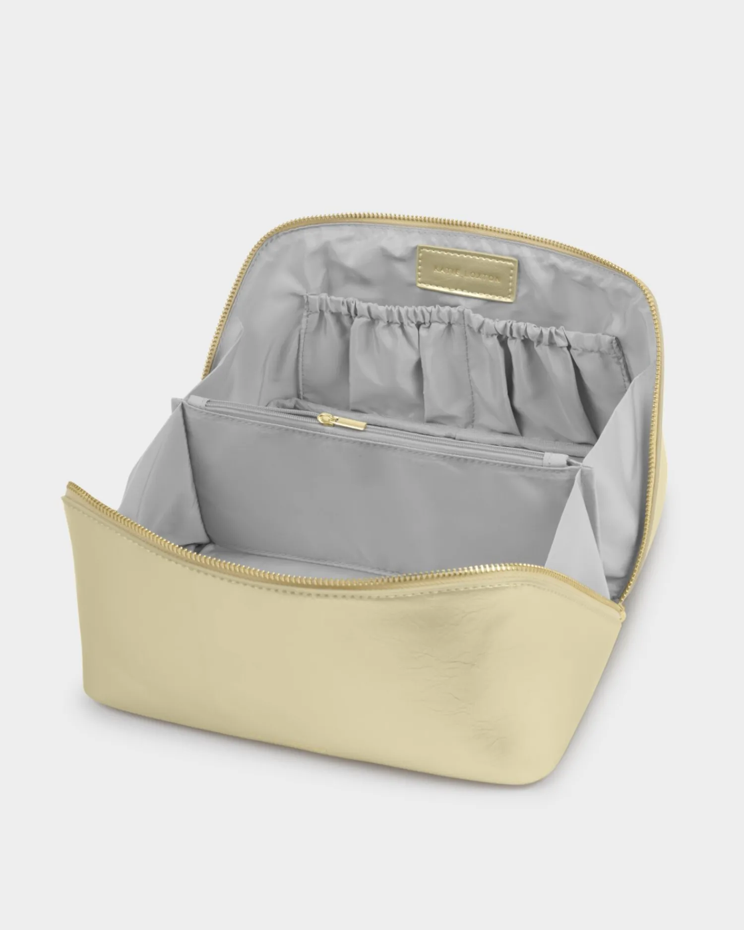 Katie Loxton Patent Crackle Large Makeup & Wash Bag Gold New
