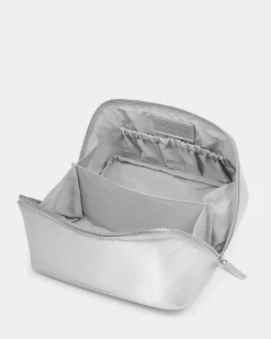 Katie Loxton Patent Crackle Medium Makeup & Wash Bag Silver