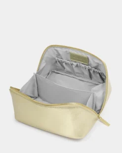 Katie Loxton Patent Crackle Medium Makeup & Wash Bag Gold Best