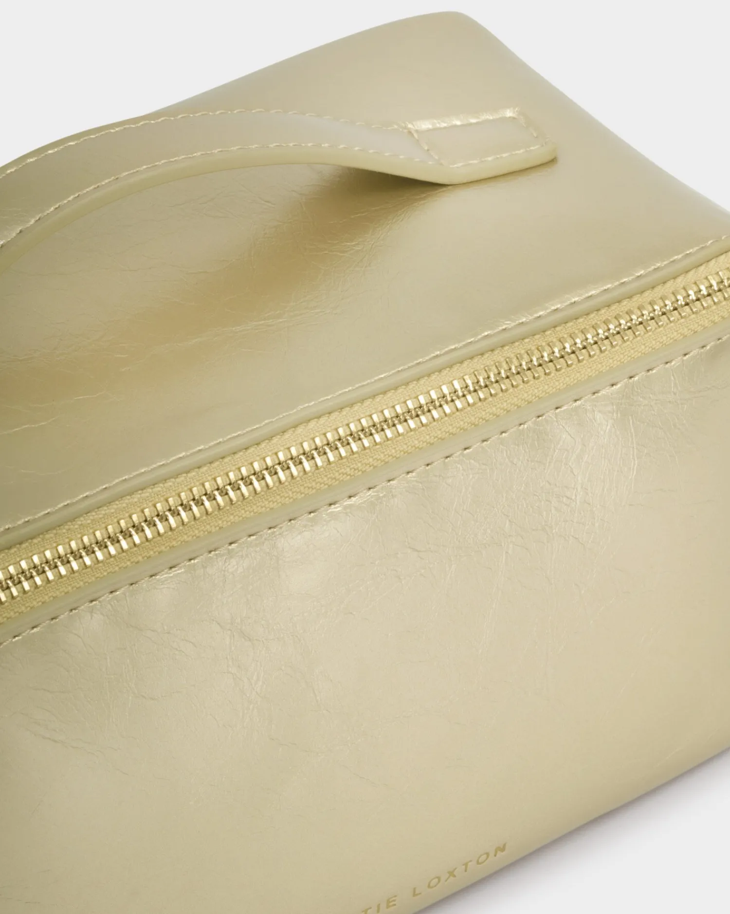 Katie Loxton Patent Crackle Medium Makeup & Wash Bag Gold Best