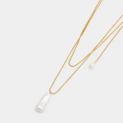 Katie Loxton Pearl Lustre Waterproof Gold Lariat Necklace Outlet