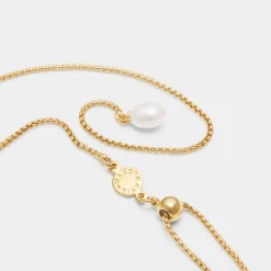 Katie Loxton Pearl Lustre Waterproof Gold Lariat Necklace Outlet