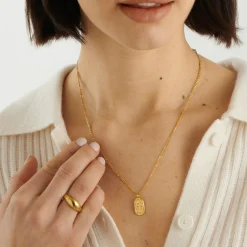 Katie Loxton Pisces' Waterproof Gold Zodiac Necklace 19th Feb 20th Mar Online