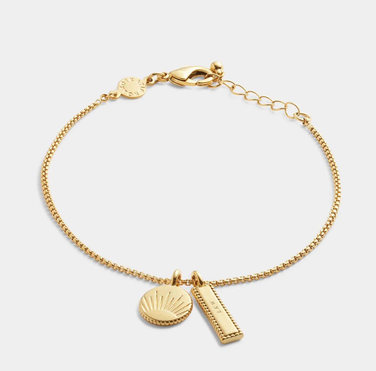 Katie Loxton ' Waterproof Gold Charm Bracelet Positivity Clearance