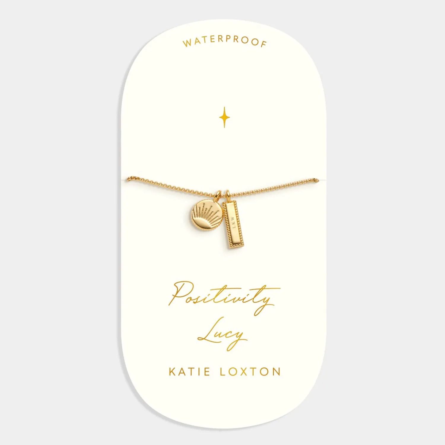 Katie Loxton ' Waterproof Gold Charm Bracelet Positivity Clearance