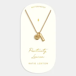 Katie Loxton ' Waterproof Gold Charm Necklace Positivity Sale