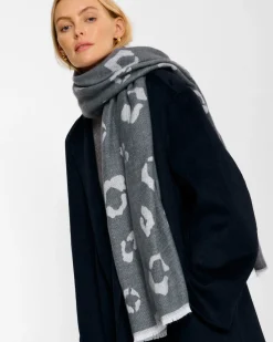 Katie Loxton Printed Blanket Scarf Charcoal Best