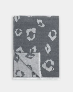 Katie Loxton Printed Blanket Scarf Charcoal Best