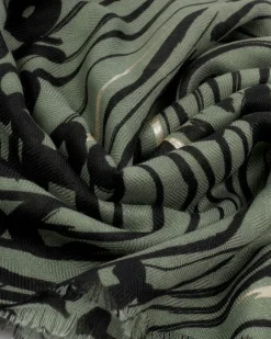 Katie Loxton Printed Foil Scarf Khaki New