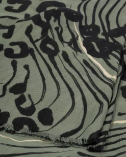 Katie Loxton Printed Foil Scarf Khaki New