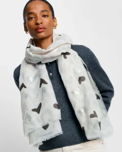 Katie Loxton Printed Foil Scarf Grey Sale