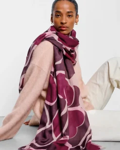 Katie Loxton Printed Scarf Maroon