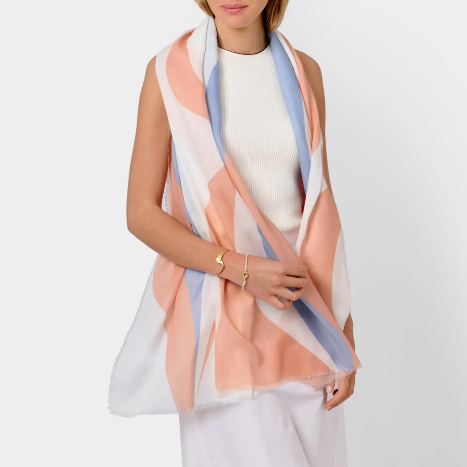 Katie Loxton Printed Scarf Blue Outlet
