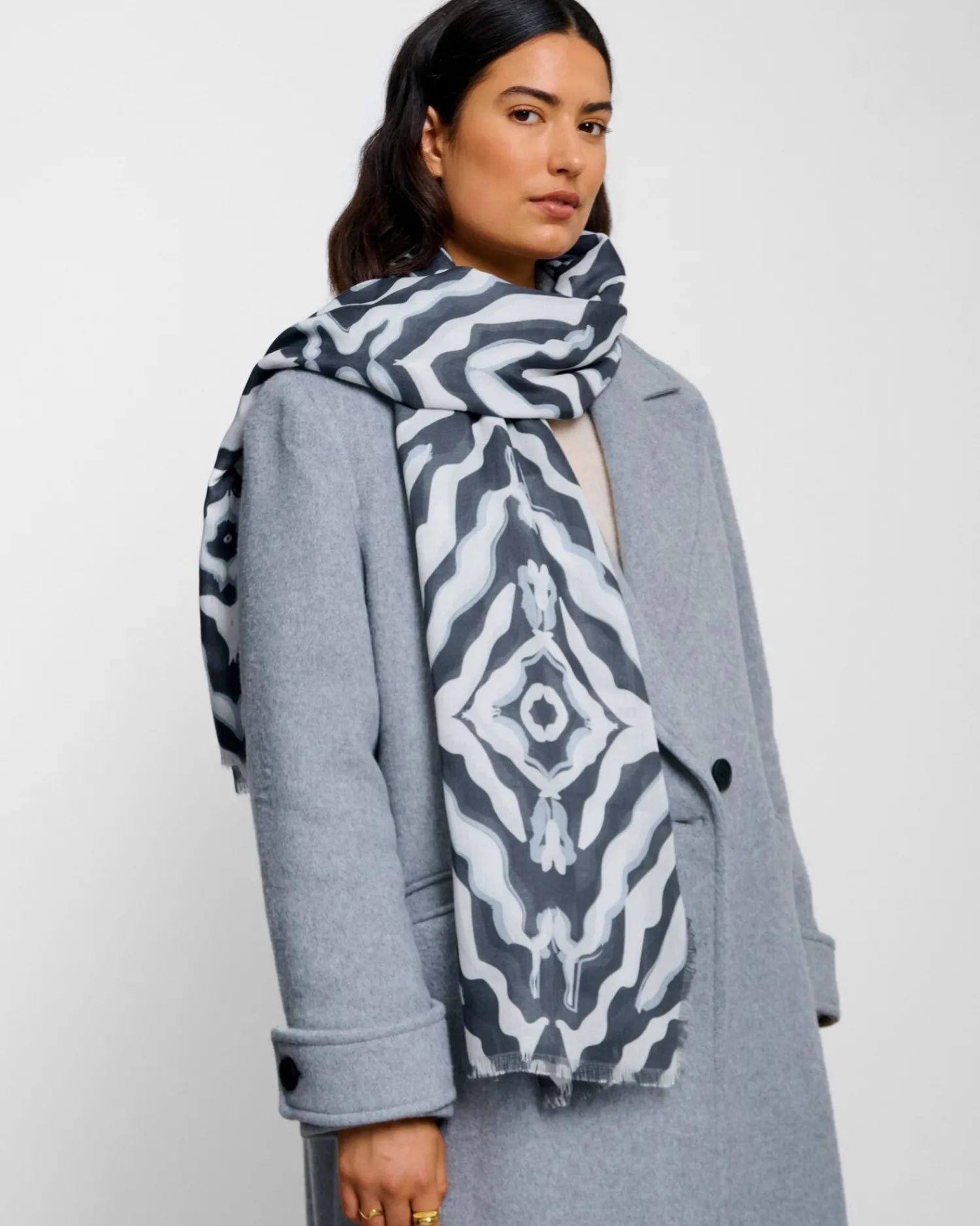 Katie Loxton Printed Scarf Navy