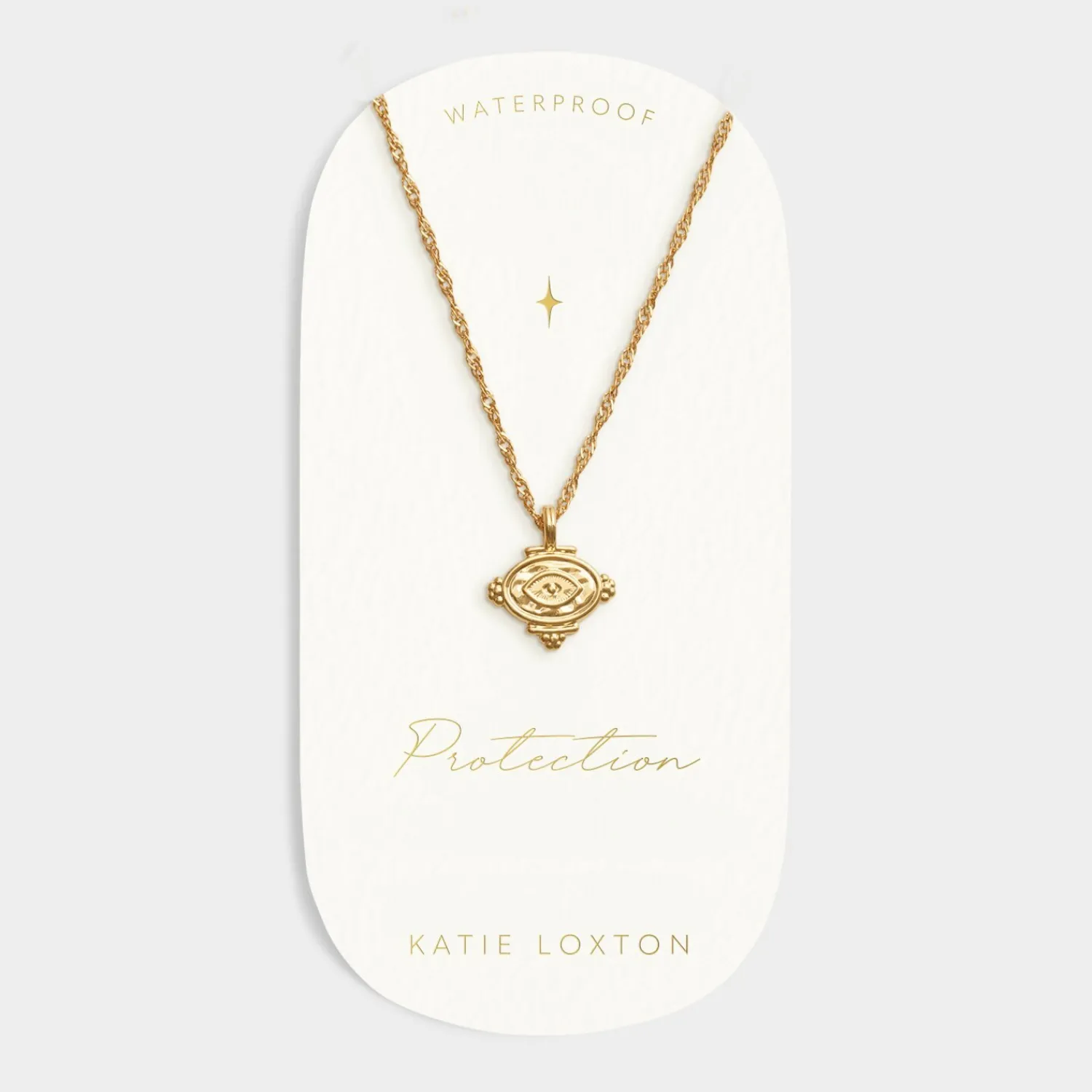 Katie Loxton Protection' Waterproof Gold Charm Necklace Clearance