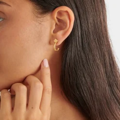 Katie Loxton Protection' Waterproof Gold Charm Hoop Earrings Online