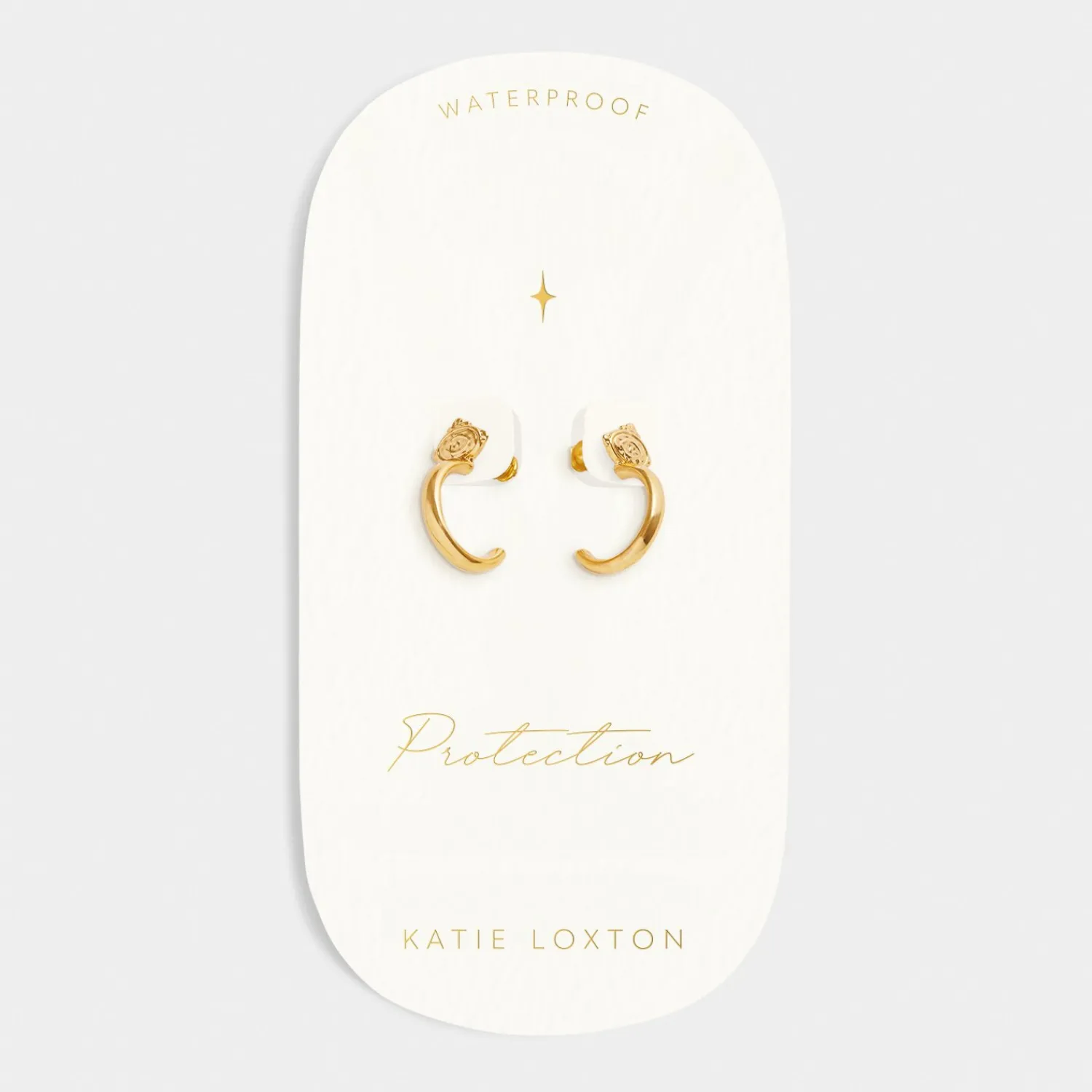 Katie Loxton Protection' Waterproof Gold Charm Hoop Earrings Online