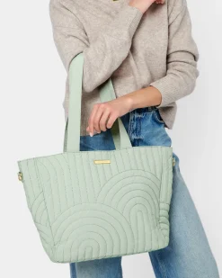 Katie Loxton Quilted Tote Bag Light Sage Hot
