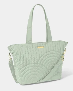 Katie Loxton Quilted Tote Bag Light Sage Hot