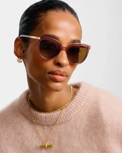 Katie Loxton Ravello Round Sunglasses Cherry Discount