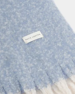 Katie Loxton Recycled Striped Tassel Scarf Blue New