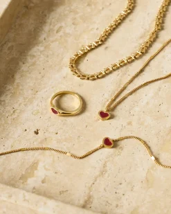 Katie Loxton Rouge Waterproof Gold Heart Bracelet Online