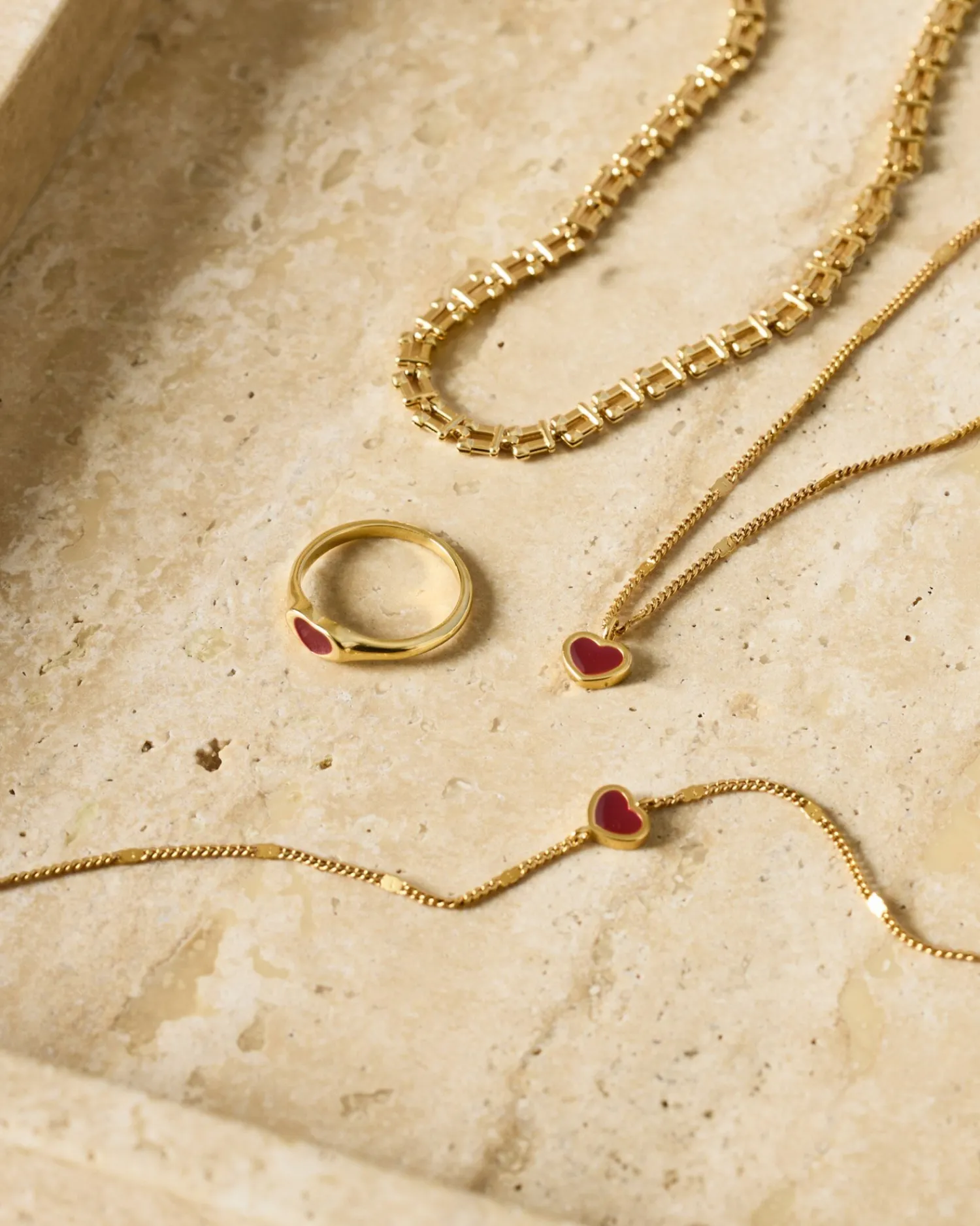 Katie Loxton Rouge Waterproof Gold Heart Bracelet Online