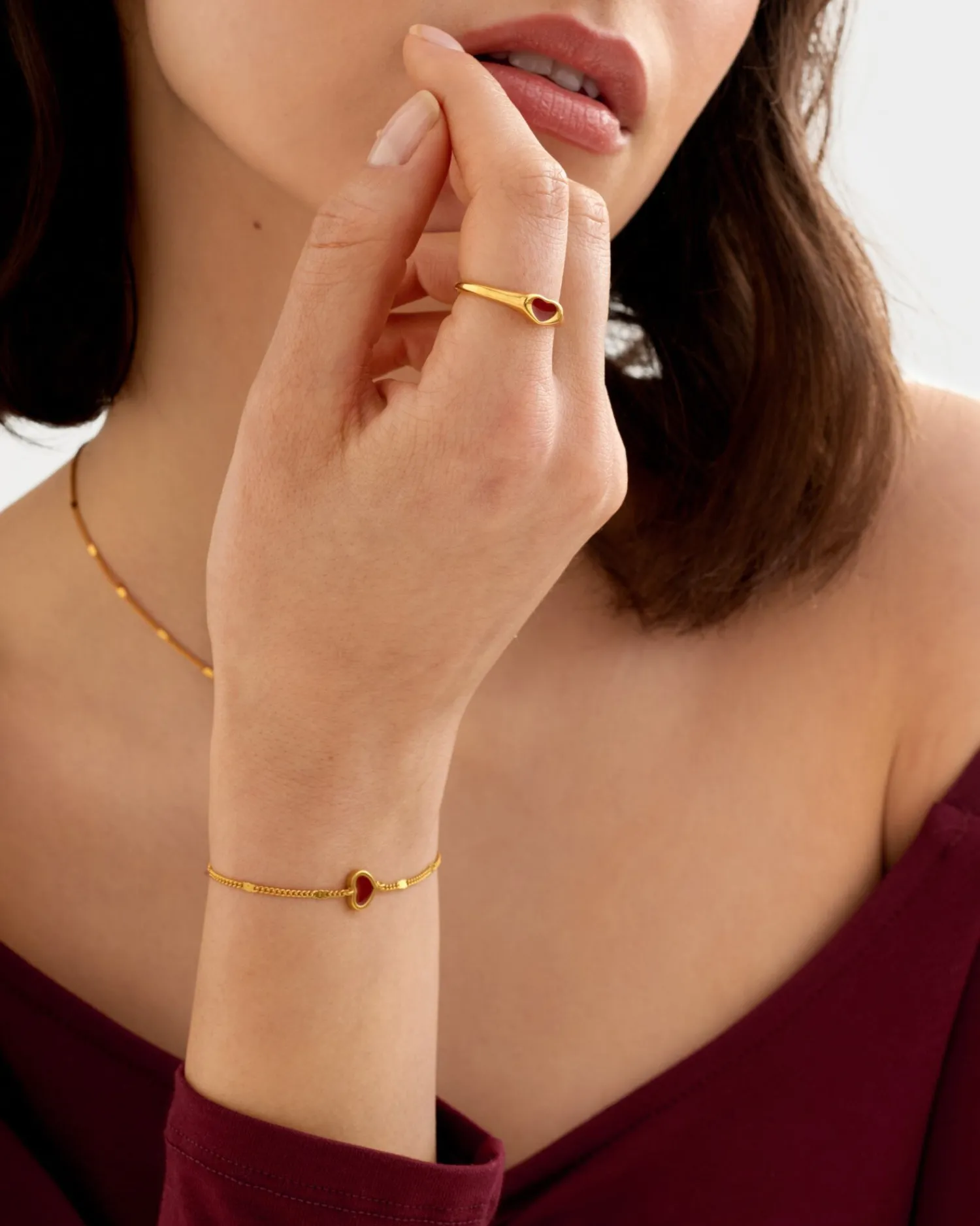 Katie Loxton Rouge Waterproof Gold Heart Ring Best