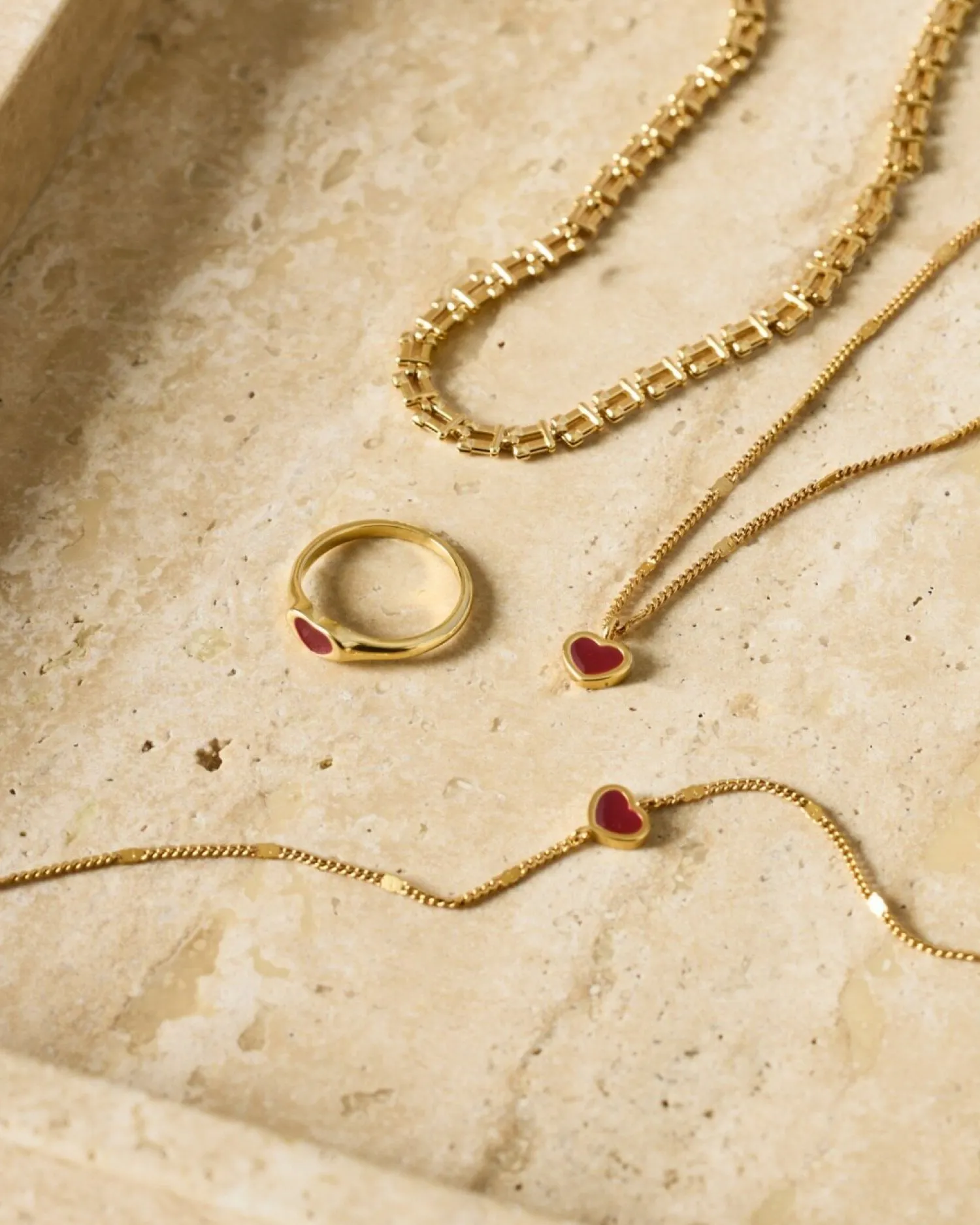 Katie Loxton Rouge Waterproof Gold Heart Ring Best