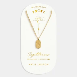 Katie Loxton Sagittarius' Waterproof Gold Zodiac Necklace 22nd Nov 21st Dec Clearance