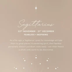 Katie Loxton Sagittarius' Waterproof Gold Zodiac Necklace 22nd Nov 21st Dec Clearance