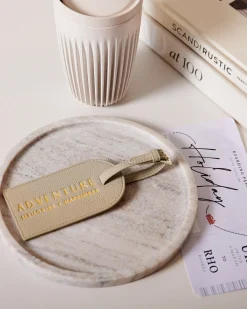 Katie Loxton Sentiment Luggage Tag 'Adventure Memories Happiness' in Light Taupe Adventure Memories Happiness New