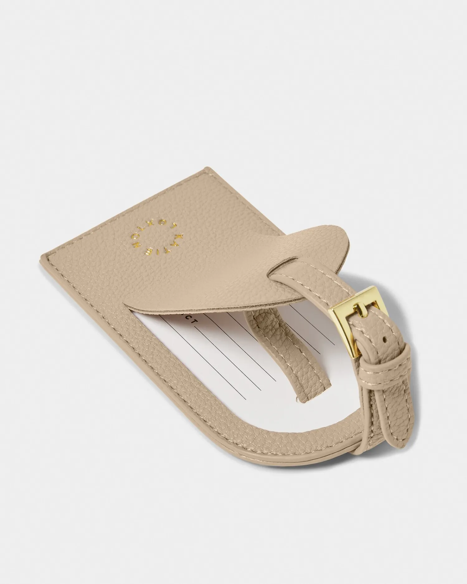 Katie Loxton Sentiment Luggage Tag 'Adventure Memories Happiness' in Light Taupe Adventure Memories Happiness New
