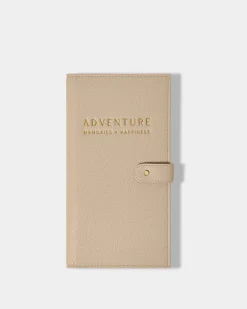 Katie Loxton Sentiment Travel Wallet 'Adventure Memories Happiness' in Light Taupe Adventure Memories Happiness Best
