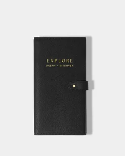 Katie Loxton Sentiment Travel Wallet 'Explore Dream Discover' in Black Explore Dream Discover Online
