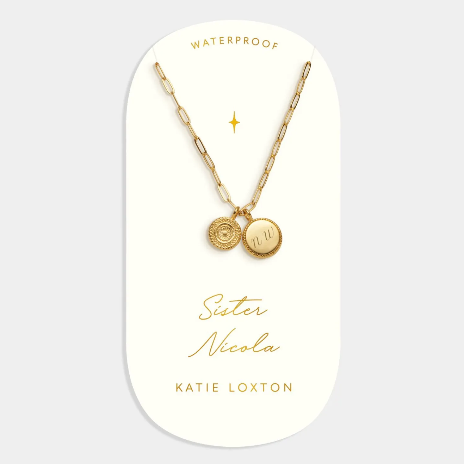 Katie Loxton ' Waterproof Gold Charm Necklace Sister Outlet