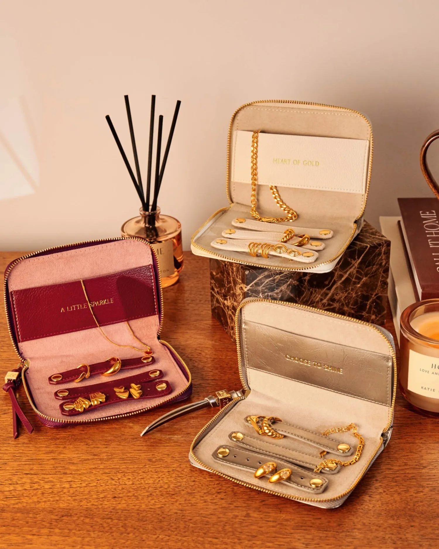 Katie Loxton Slim Jewellery Case Off White Clearance