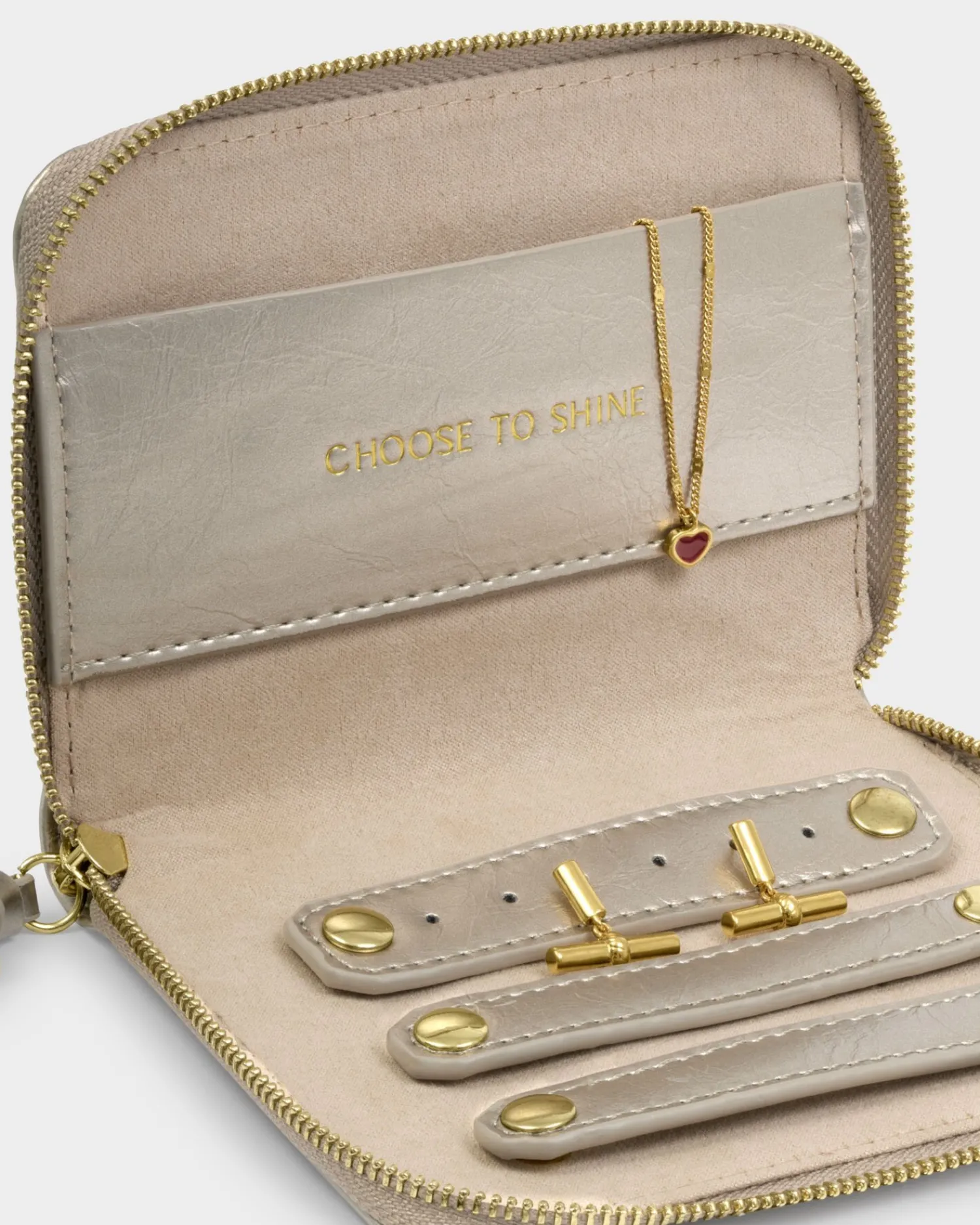 Katie Loxton Slim Jewellery Case Pewter New