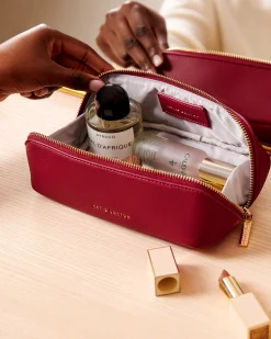 Katie Loxton Small Make Up Bag Garnet Red Outlet