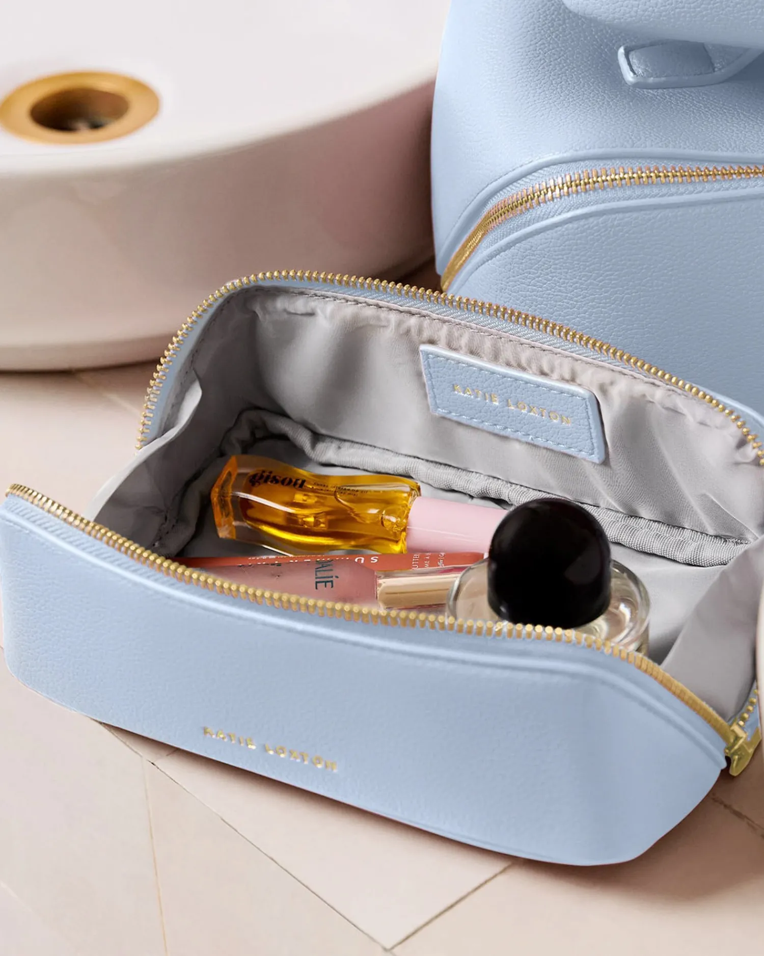 Katie Loxton Small Make Up Bag Blue Aura Outlet