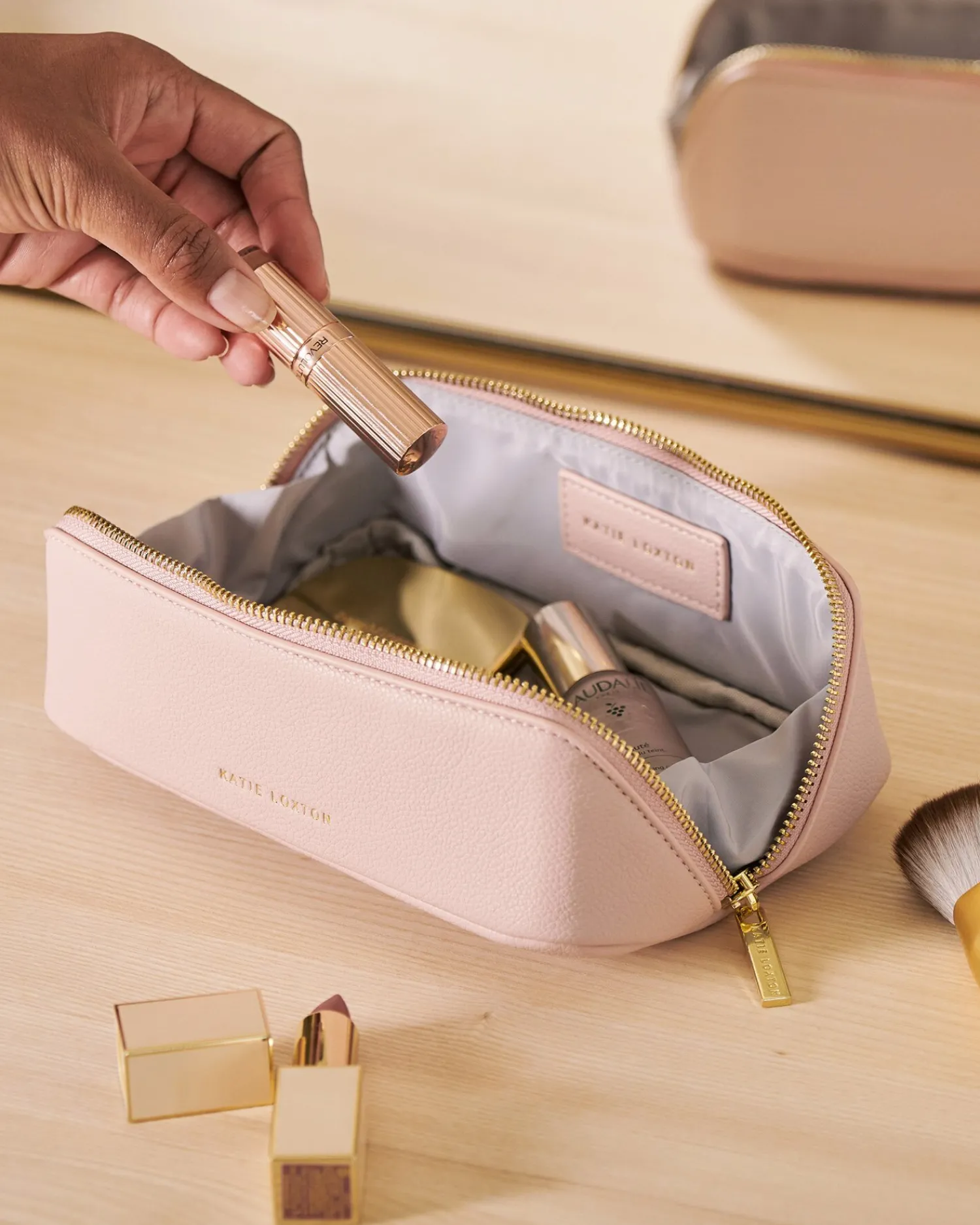 Katie Loxton Small Make Up Bag Dusty Pink Hot