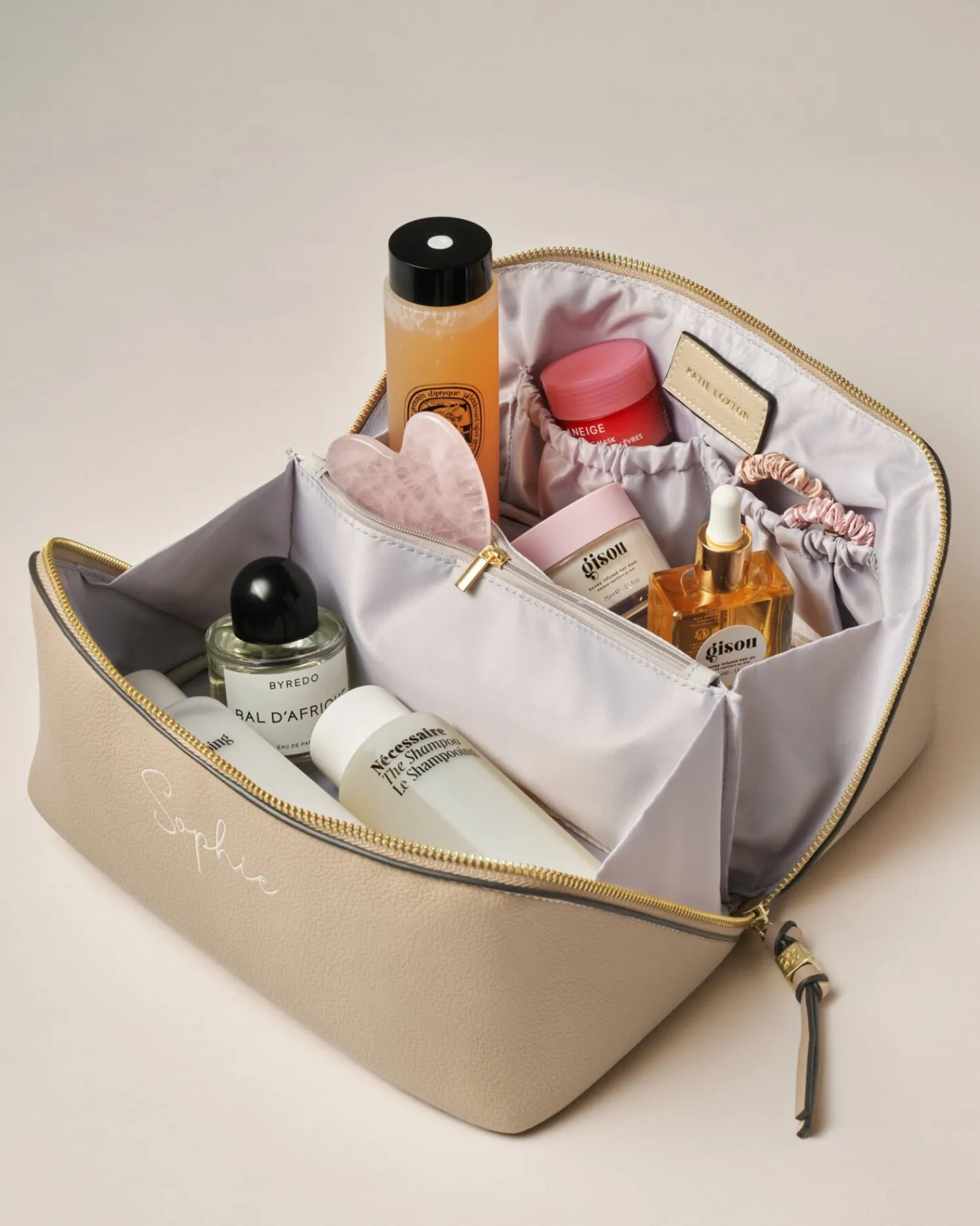 Katie Loxton Soho Large Makeup & Wash Bag Light Taupe