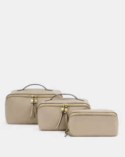 Katie Loxton Soho Large Makeup & Wash Bag Light Taupe