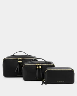 Katie Loxton Soho Medium Makeup & Wash Bag Black Clearance