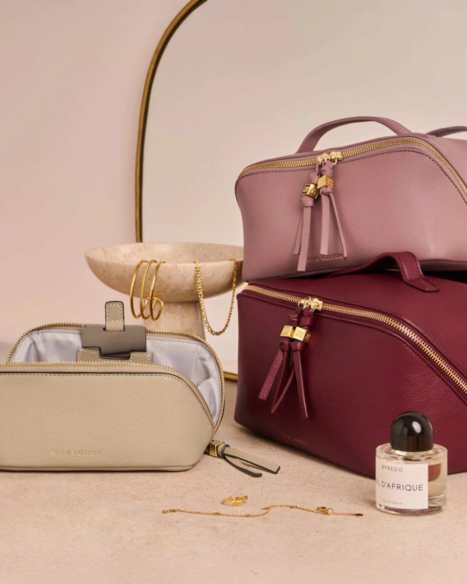 Katie Loxton Soho Medium Makeup & Wash Bag Cherry Online